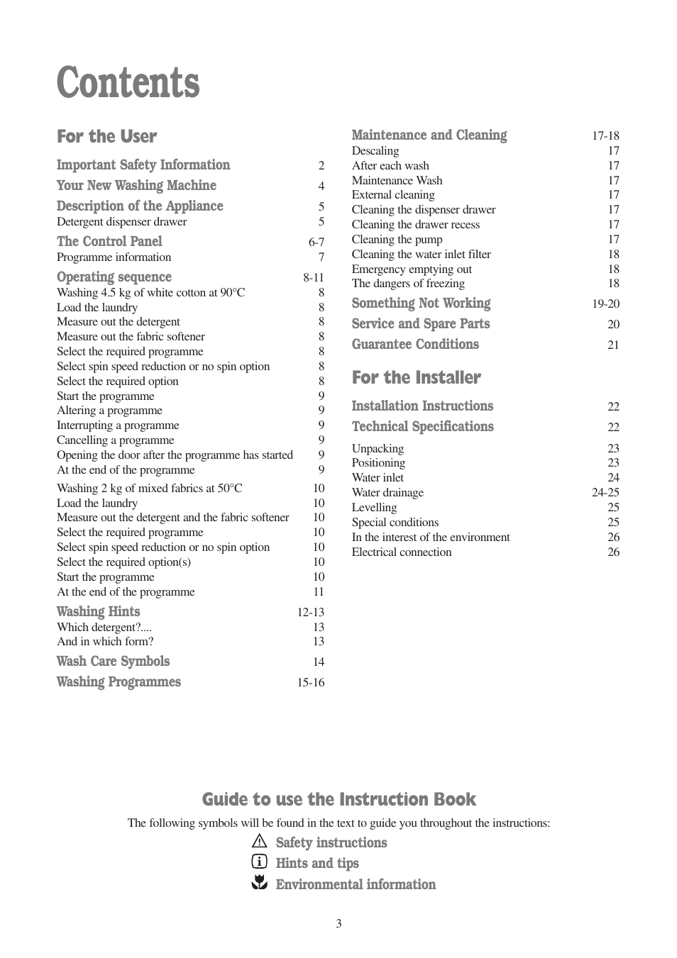 Tricity Bendix BIW 104 W User Manual | Page 3 / 28