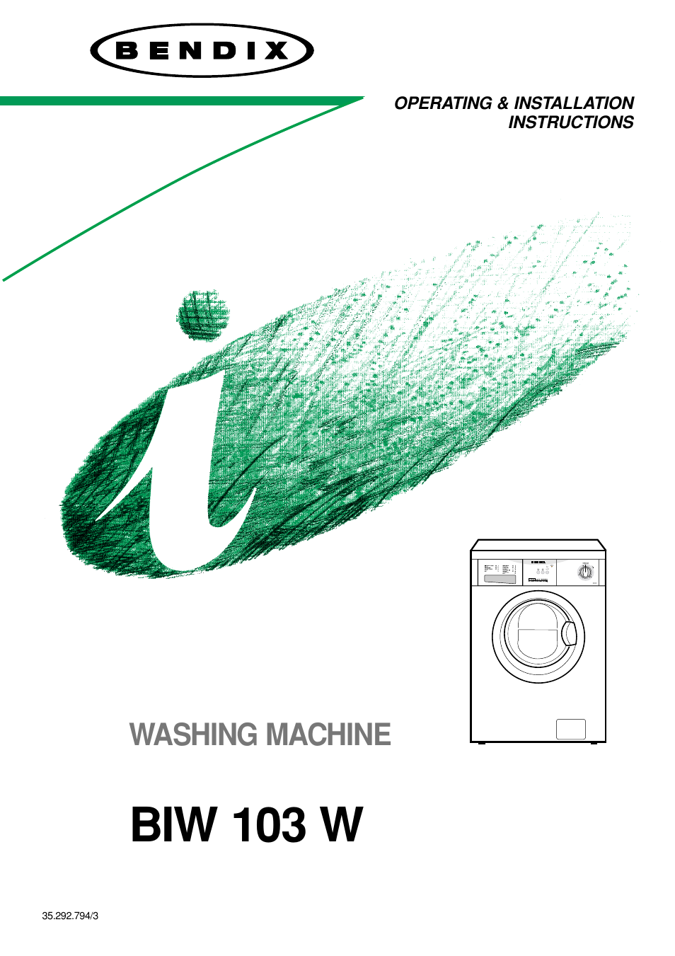 Tricity Bendix BIW 103 W User Manual | 28 pages