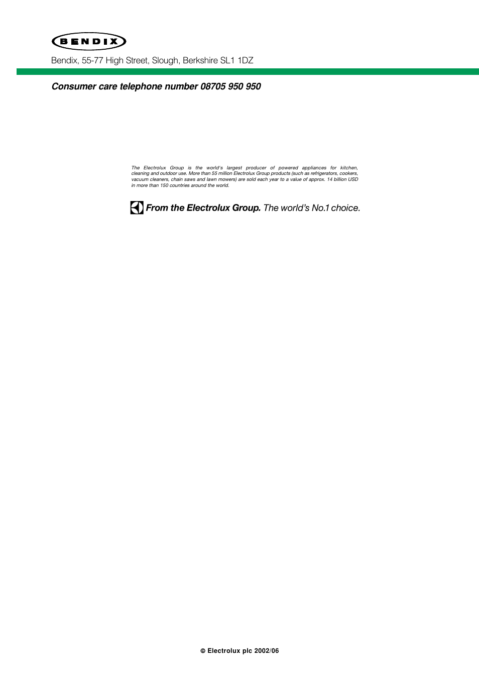 Tricity Bendix BIW 103 W User Manual | Page 28 / 28