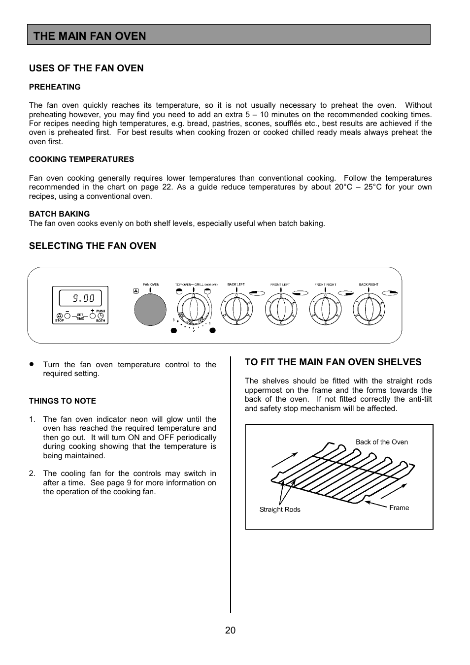 The main fan oven | Tricity Bendix RE50GC User Manual | Page 20 / 32