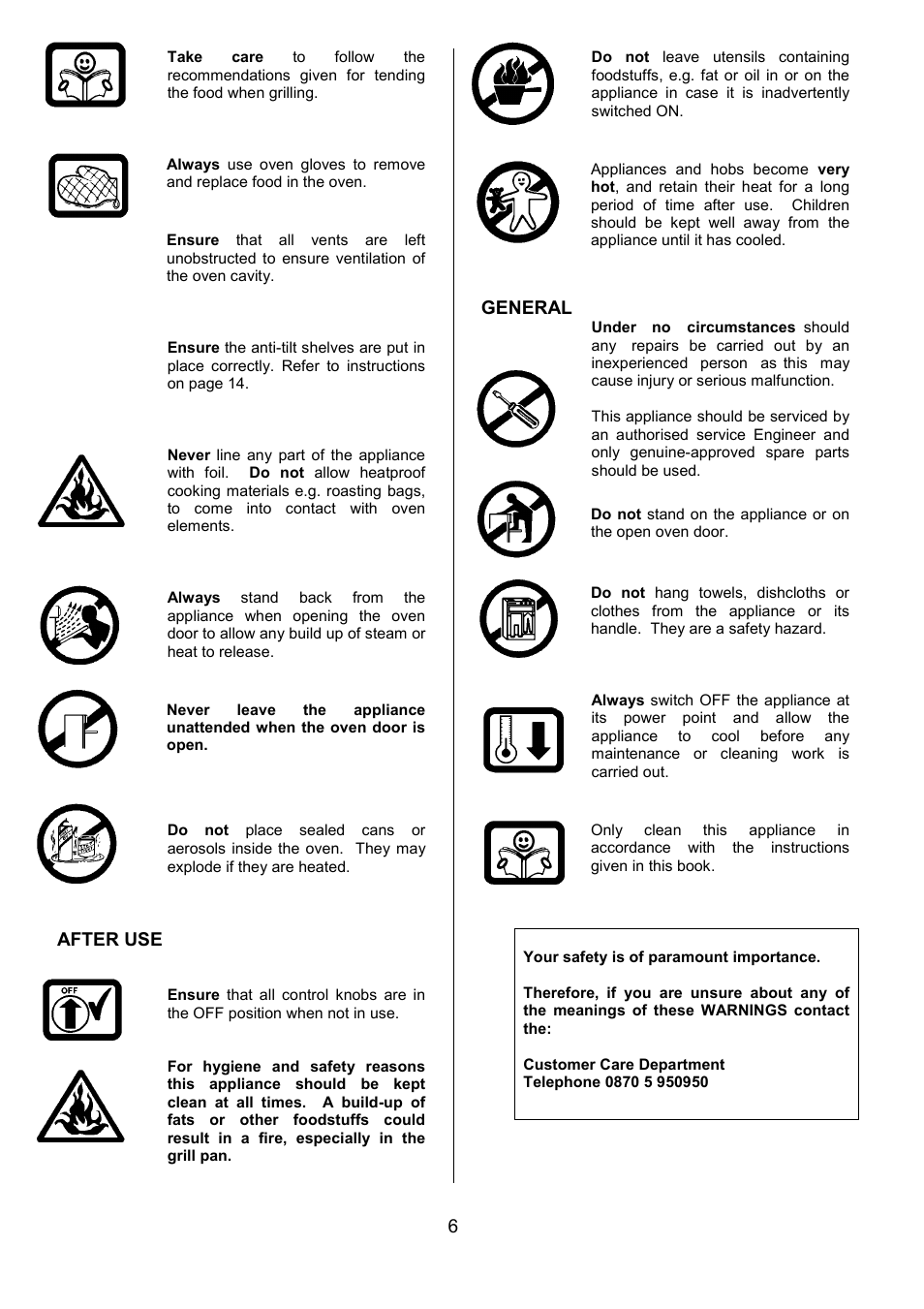 After use, General | Tricity Bendix SB411 User Manual | Page 6 / 24