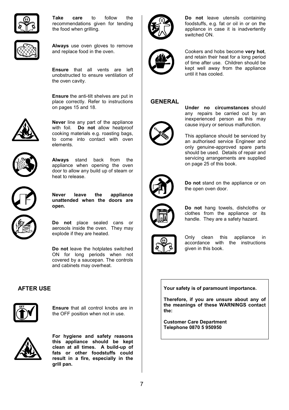 After use, General | Tricity Bendix SE402 User Manual | Page 7 / 28