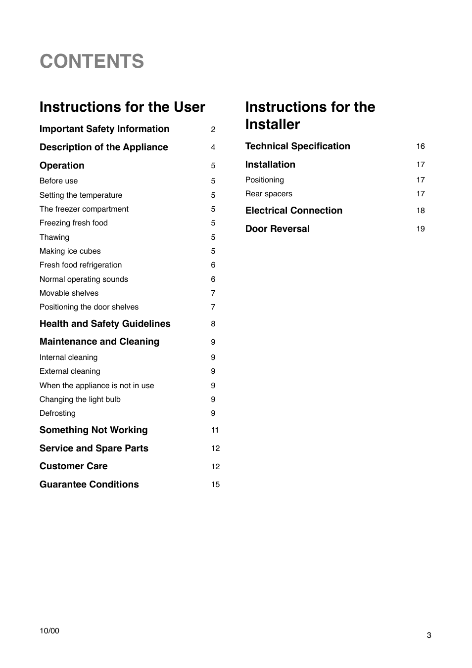 Tricity Bendix FD 852 A User Manual | Page 3 / 20