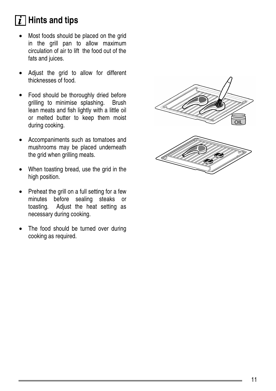 Hints and tips | Tricity Bendix CC500/1 User Manual | Page 11 / 36