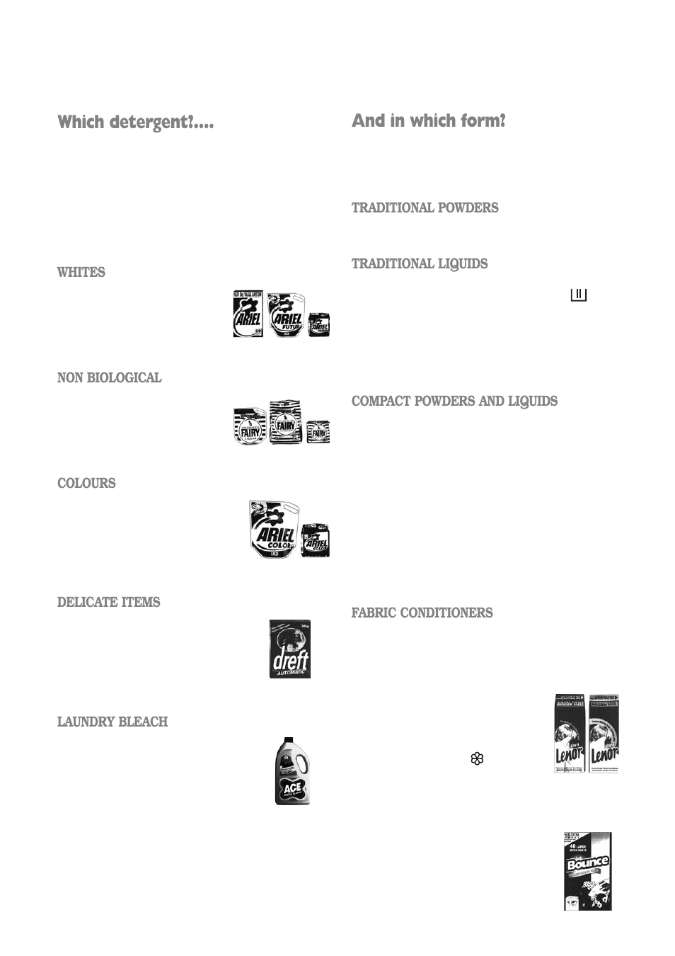 And in which form, Which detergent | Tricity Bendix WDR 1241 User Manual | Page 14 / 30