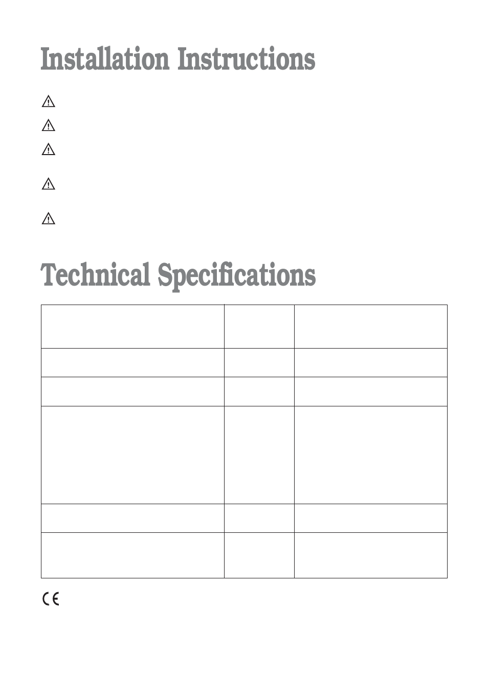 Installation instructions technical specifications | Tricity Bendix WDR 1241 User Manual | Page 25 / 30