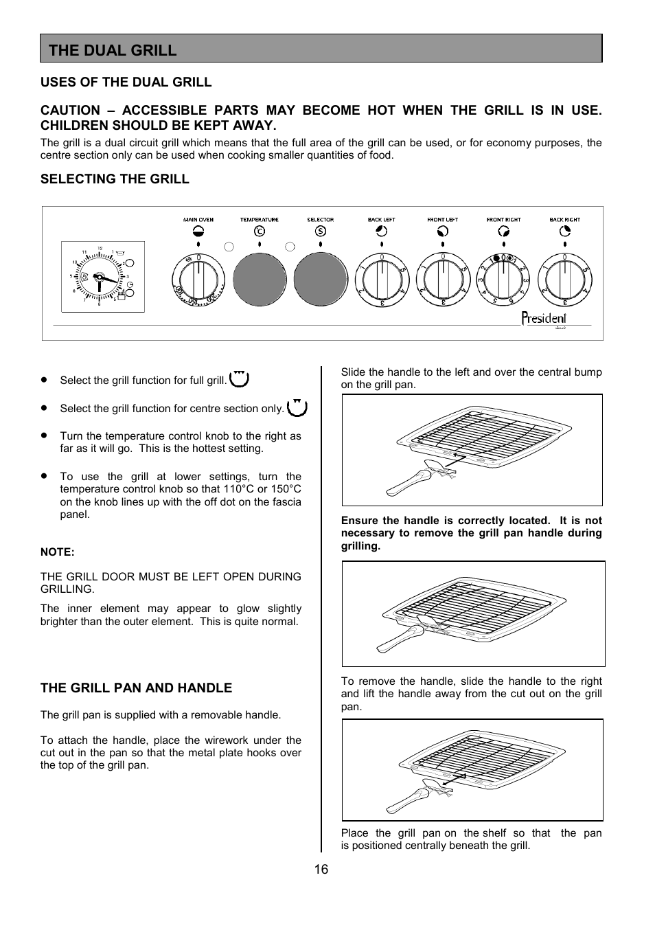 The dual grill | Tricity Bendix SB432 User Manual | Page 16 / 32