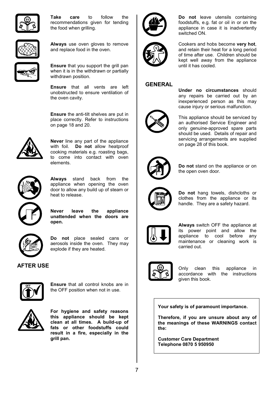 After use, General | Tricity Bendix SB432 User Manual | Page 7 / 32