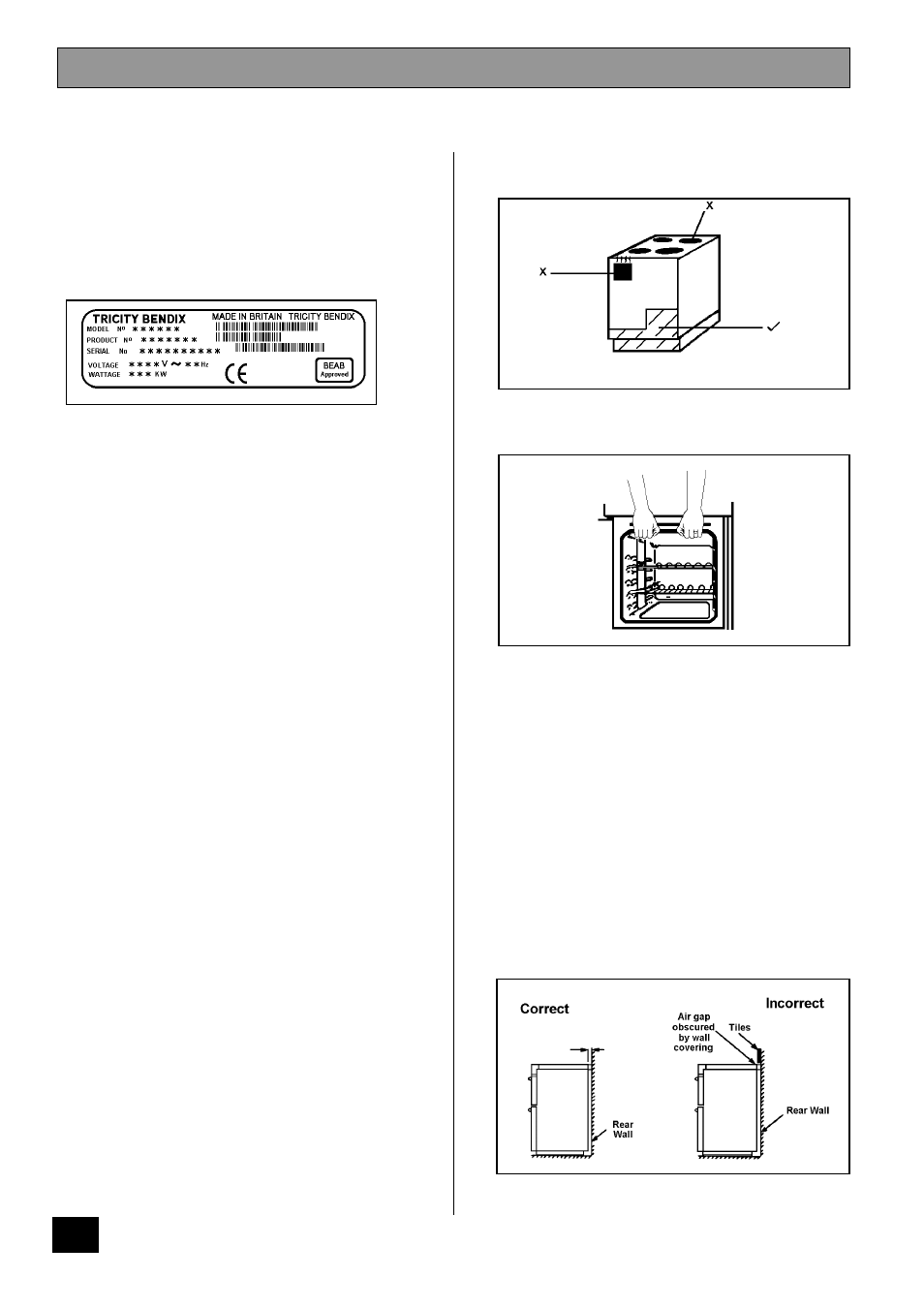 Tricity bendix service force, Introduction, 8warning: this cooker must be earthed rating plate | Installation | Tricity Bendix CSIE 510 User Manual | Page 8 / 36