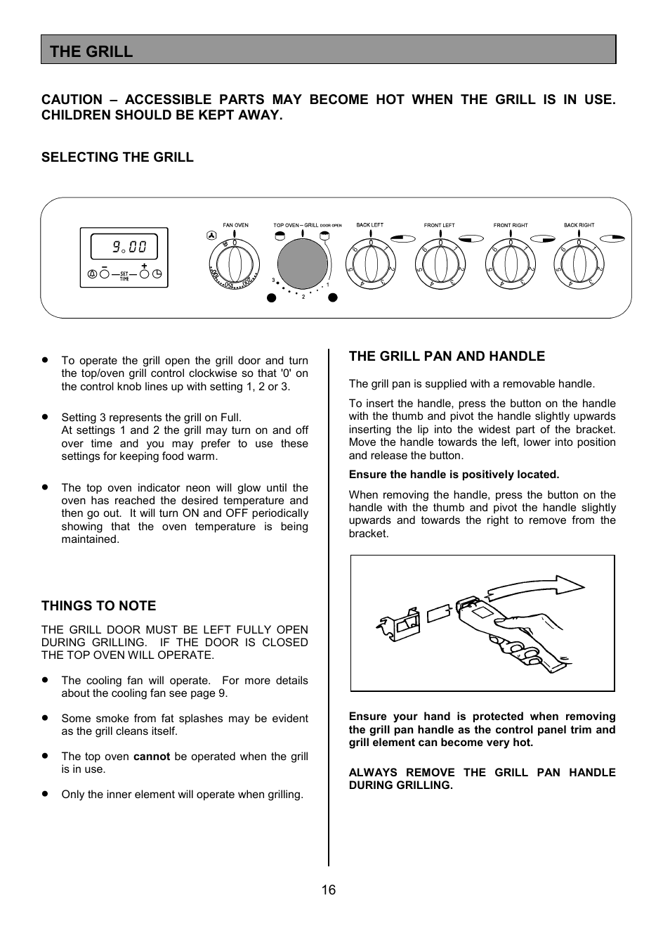 The grill | Tricity Bendix SIE325 User Manual | Page 16 / 32