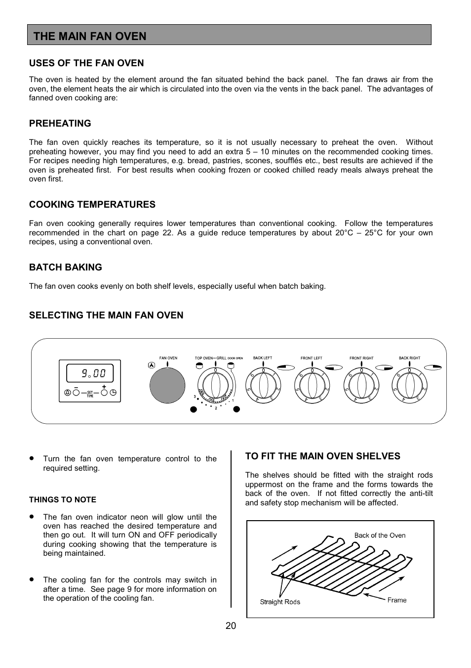 The main fan oven | Tricity Bendix SIE325 User Manual | Page 20 / 32