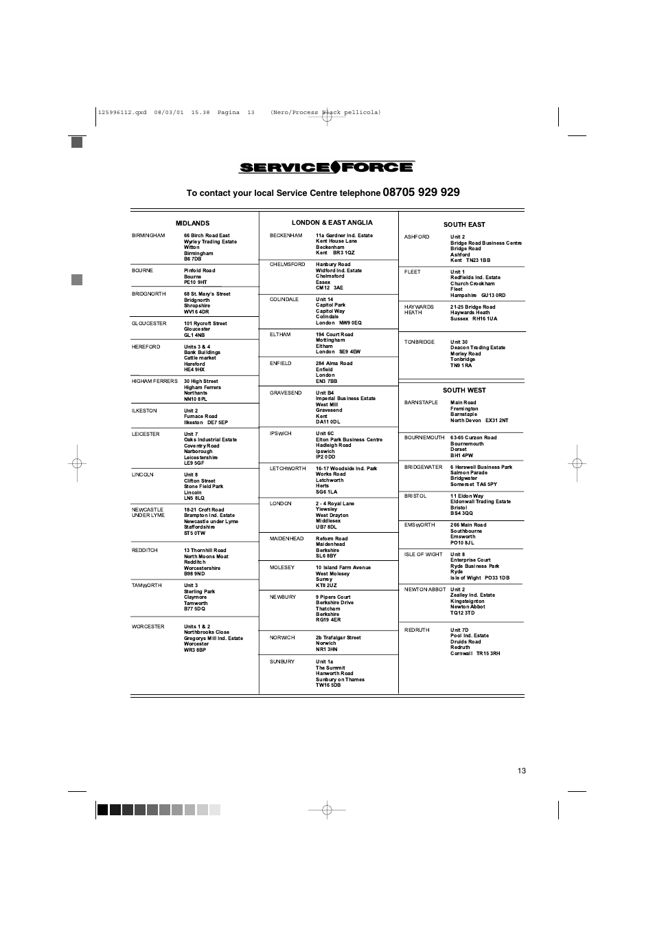 Tricity Bendix TM 560 User Manual | Page 13 / 14