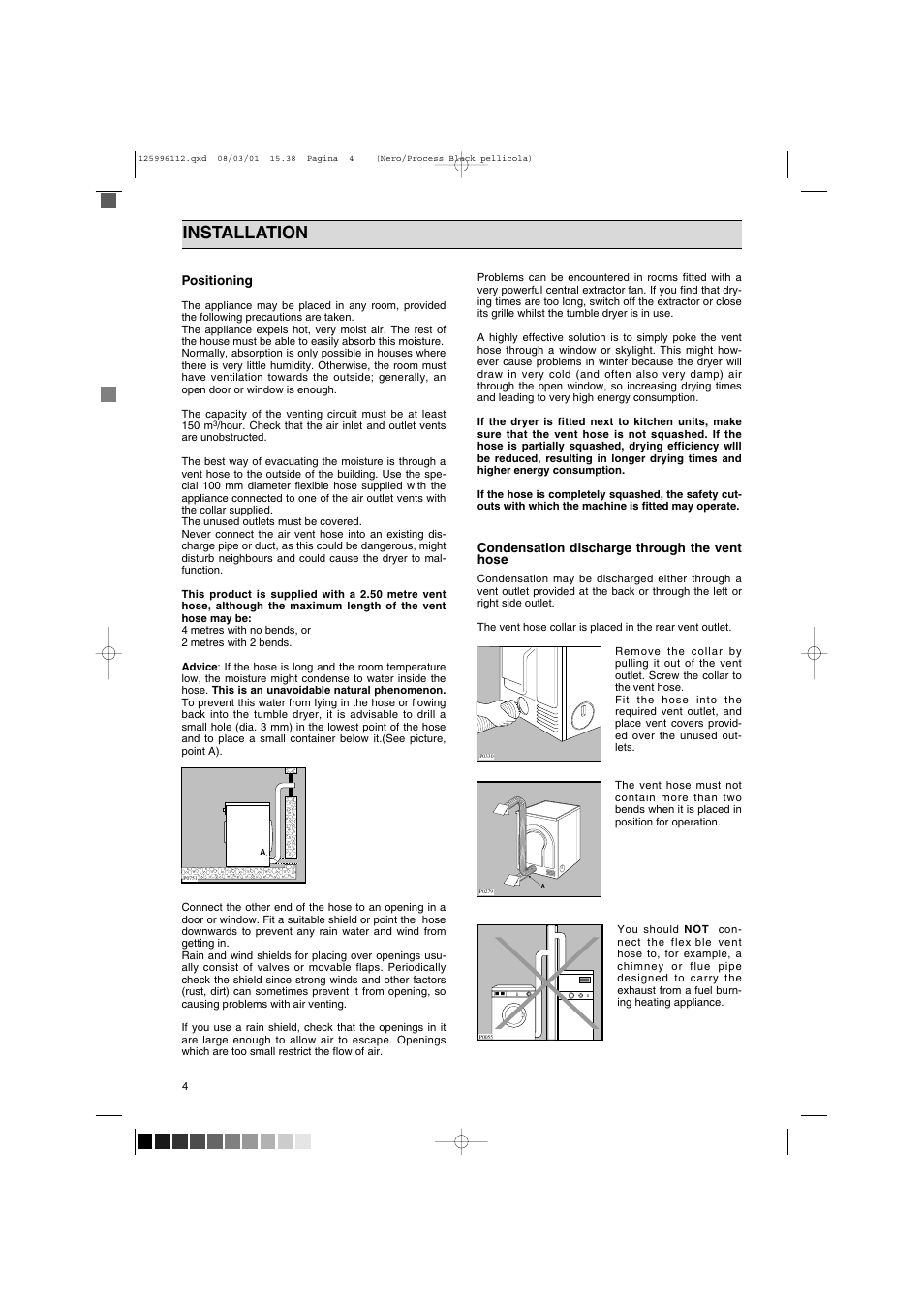 Installation | Tricity Bendix TM 560 User Manual | Page 4 / 14