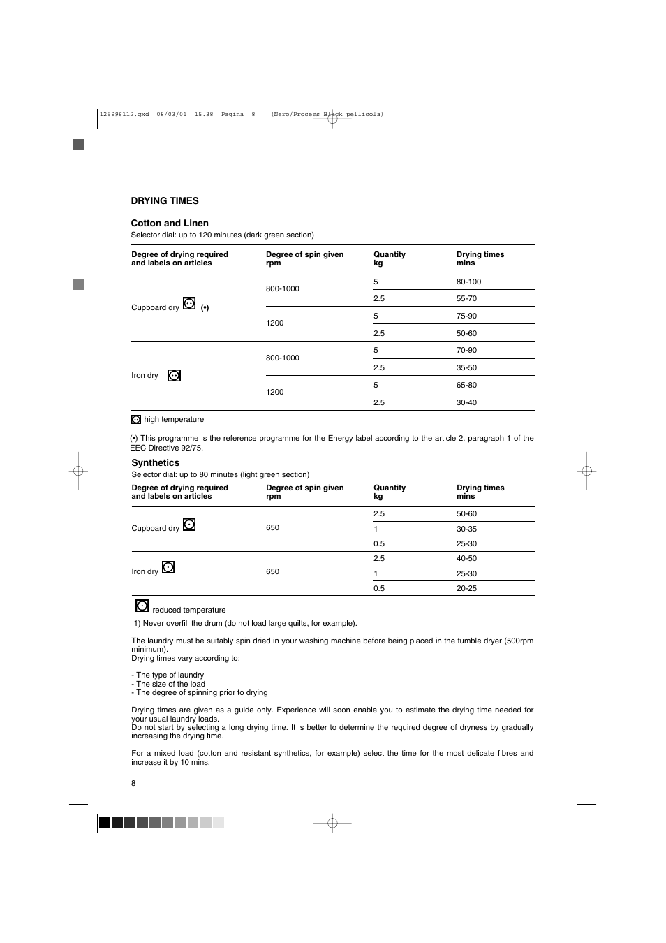 Tricity Bendix TM 560 User Manual | Page 8 / 14