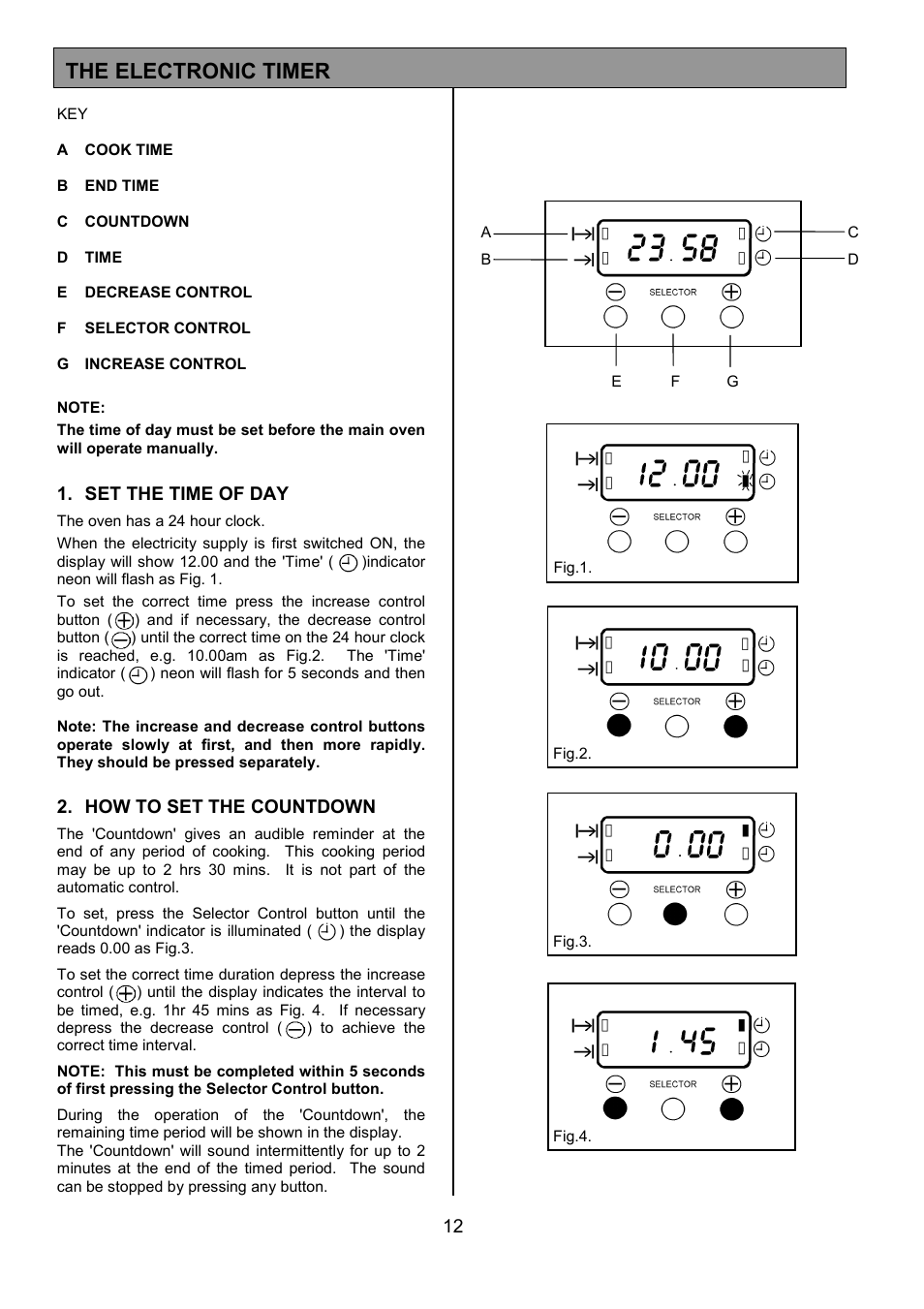 The electronic timer | Tricity Bendix SE555 User Manual | Page 12 / 36