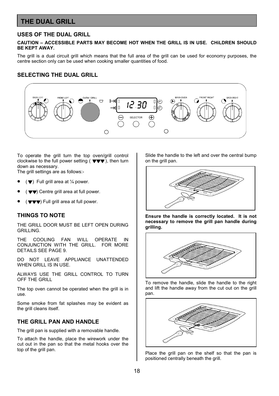 The dual grill | Tricity Bendix SE555 User Manual | Page 18 / 36