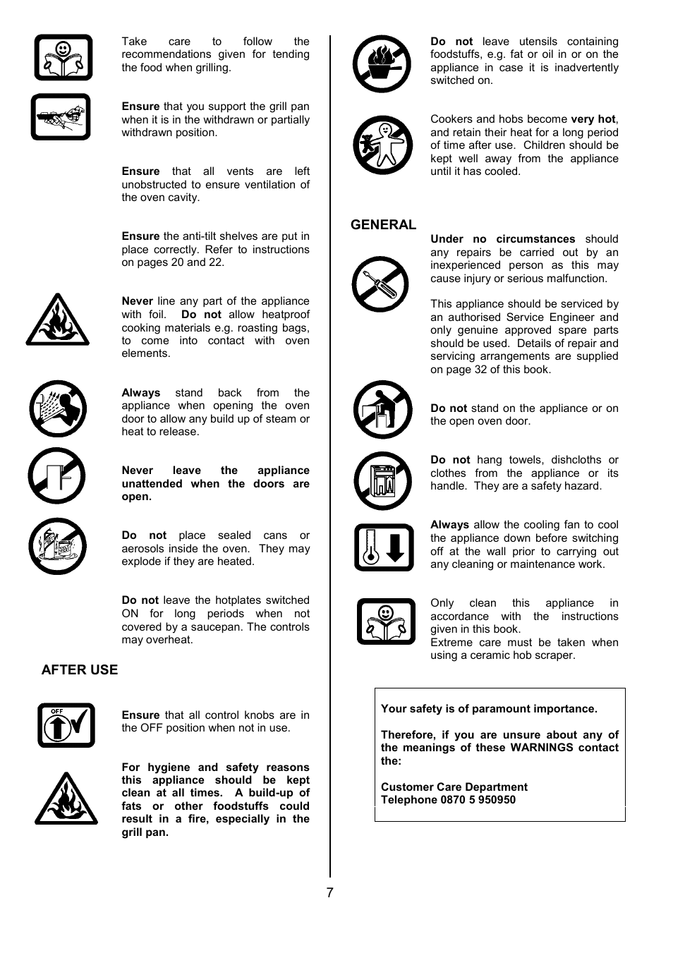 After use, General | Tricity Bendix SE555 User Manual | Page 7 / 36