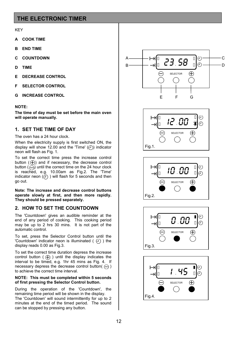 The electronic timer | Tricity Bendix SIE557 User Manual | Page 12 / 36
