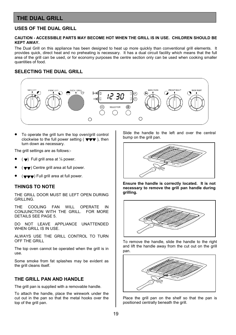 The dual grill | Tricity Bendix SIE557 User Manual | Page 19 / 36