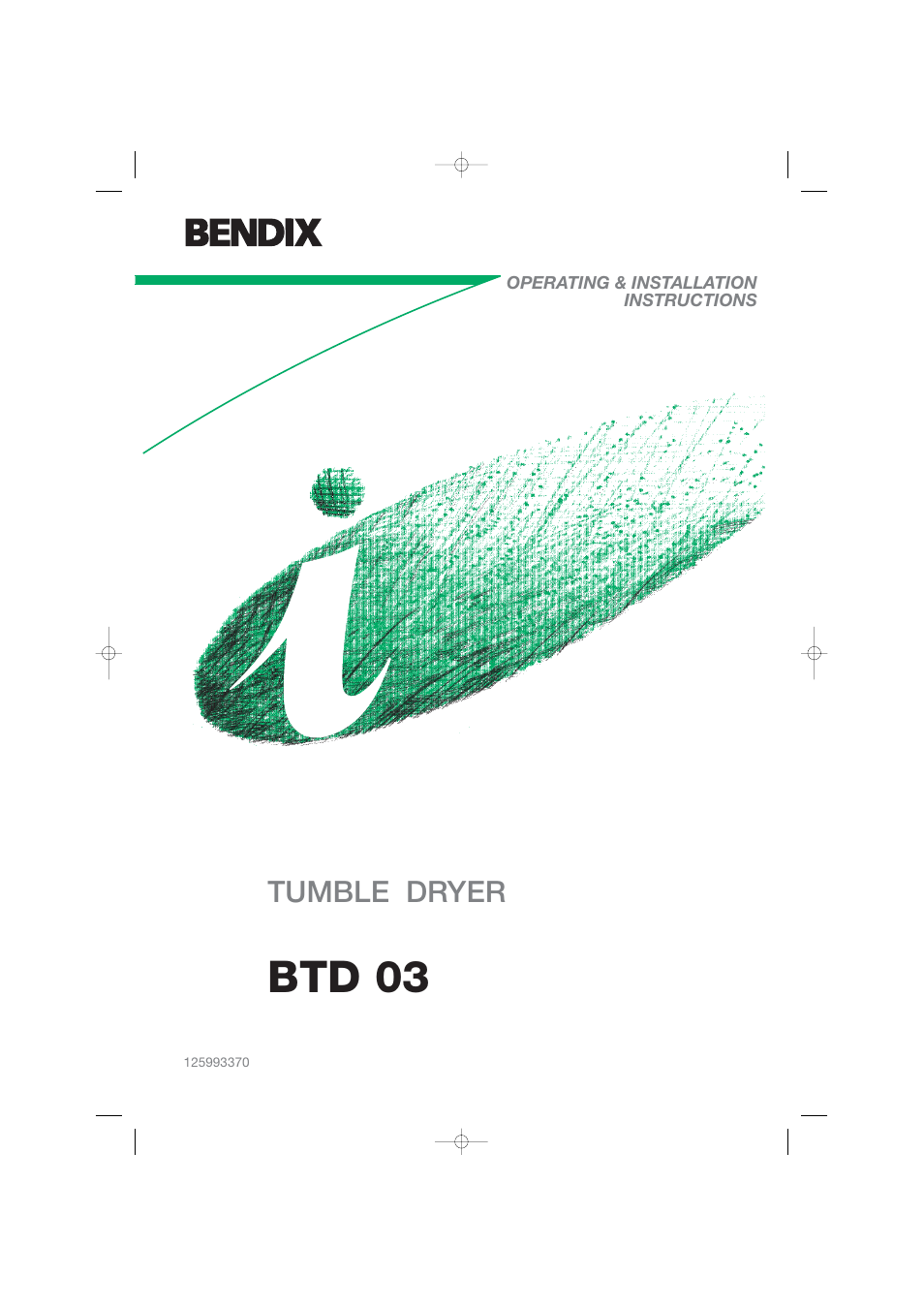 Tricity Bendix BTD 03 User Manual | 12 pages