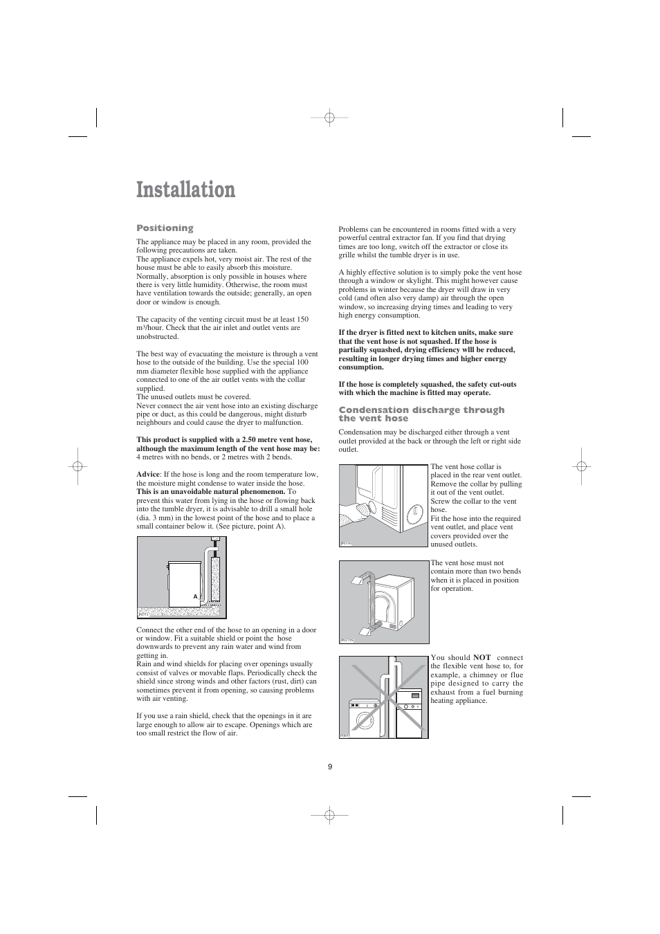 Installation | Tricity Bendix BTD 03 User Manual | Page 9 / 12