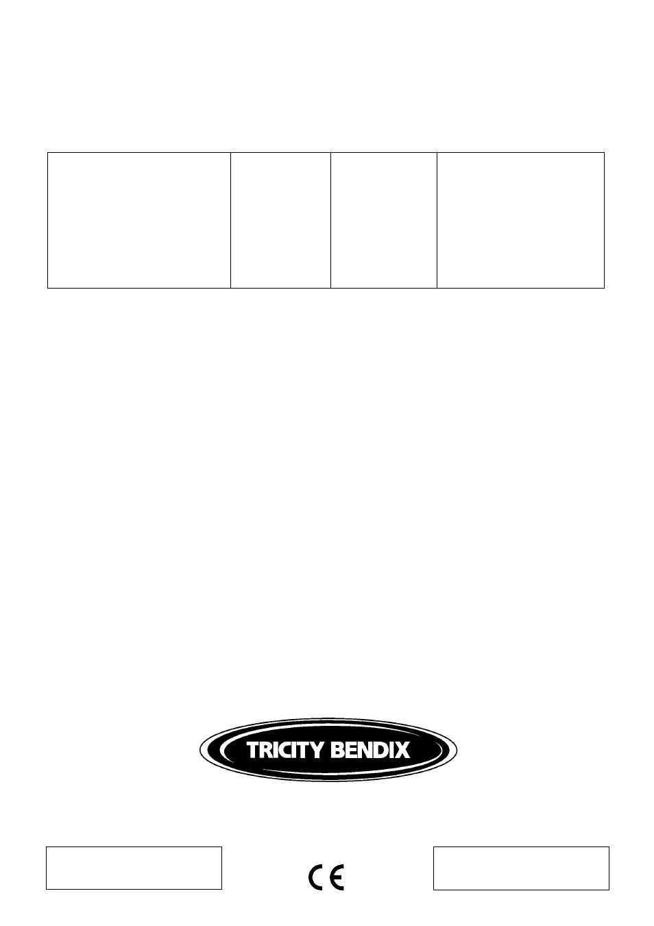 Rating plate reference | Tricity Bendix BS 613/2 User Manual | Page 40 / 40