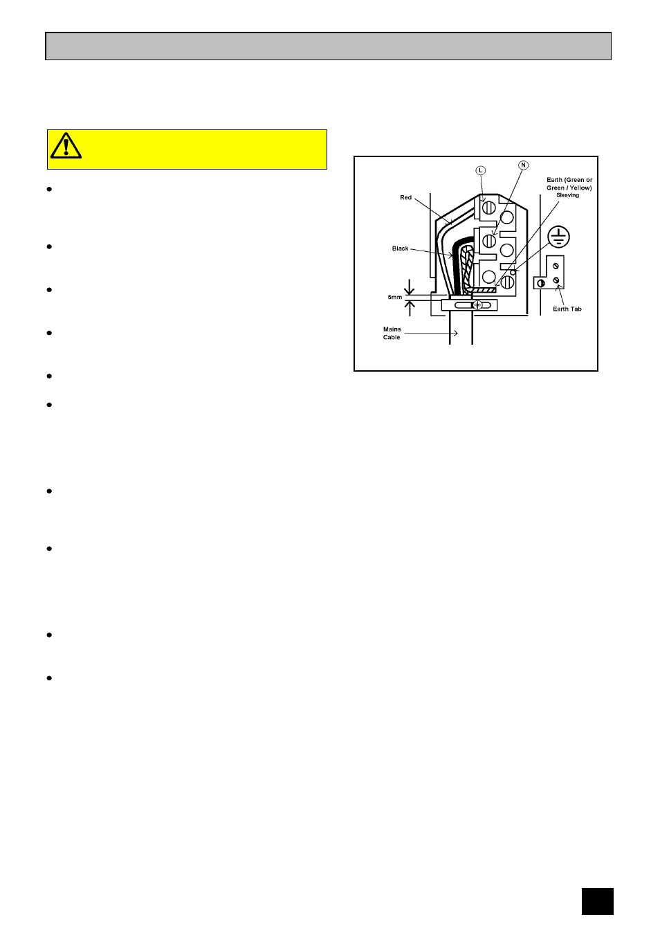 Installation instructions, Connecting to the mains terminal | Tricity Bendix E 750 User Manual | Page 53 / 56