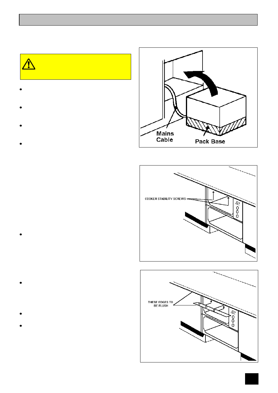 Installation instructions, Fitting into the space between cabinets | Tricity Bendix E 750 User Manual | Page 55 / 56