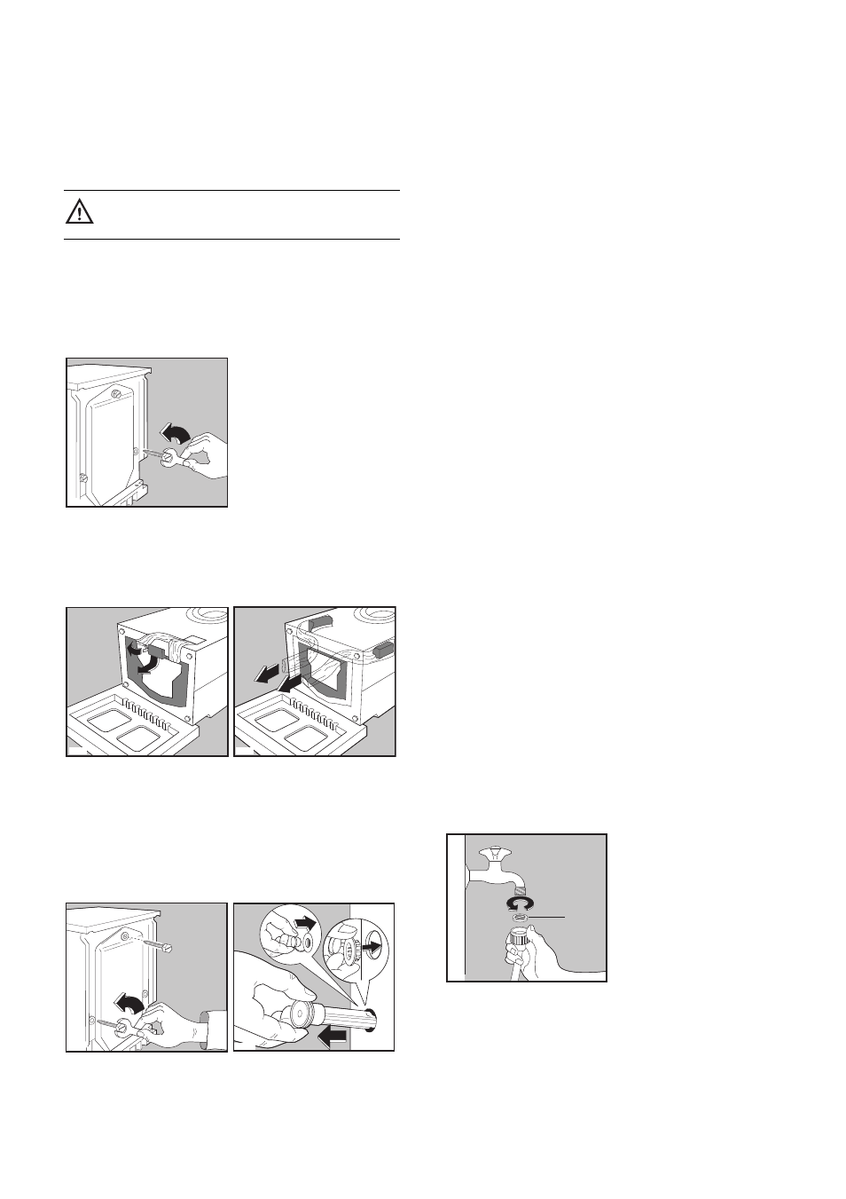 Unpacking, Positioning, Installation on a suspended floor | Water inlet | Tricity Bendix AW 1253 W User Manual | Page 24 / 28