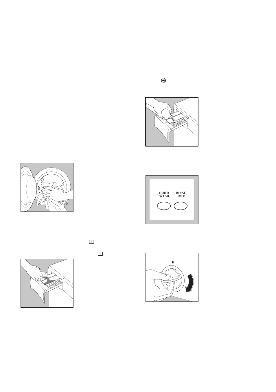 Operating sequence, Load the laundry, Measure out the detergent | Measure out the fabric softener, Select the required option(s), Select the required programme | Tricity Bendix AW 1253 W User Manual | Page 7 / 28