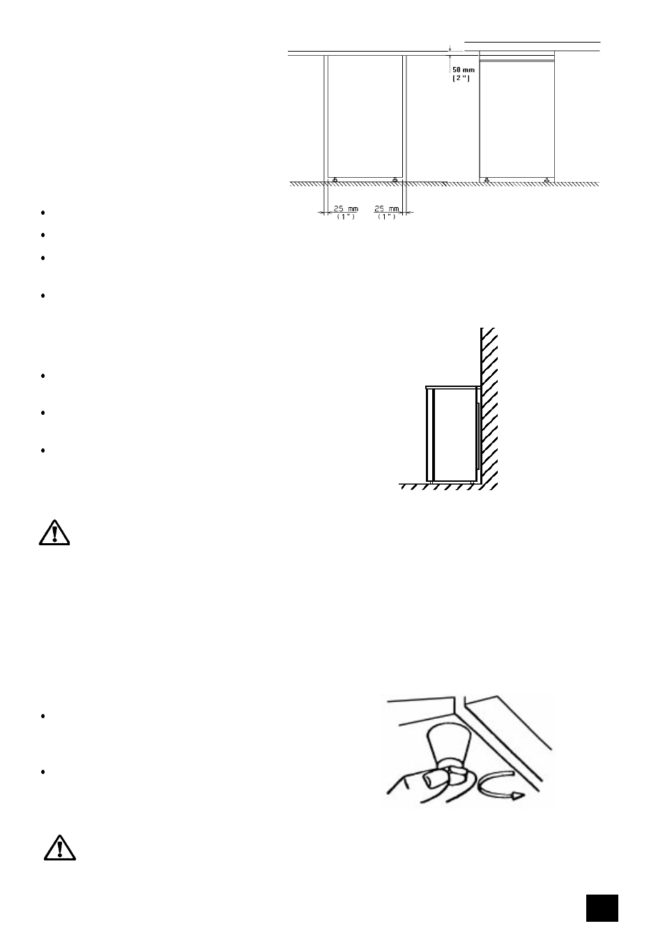 Installation requirements, Ventilation requirements, Levelling | Tricity Bendix UF406W User Manual | Page 17 / 24