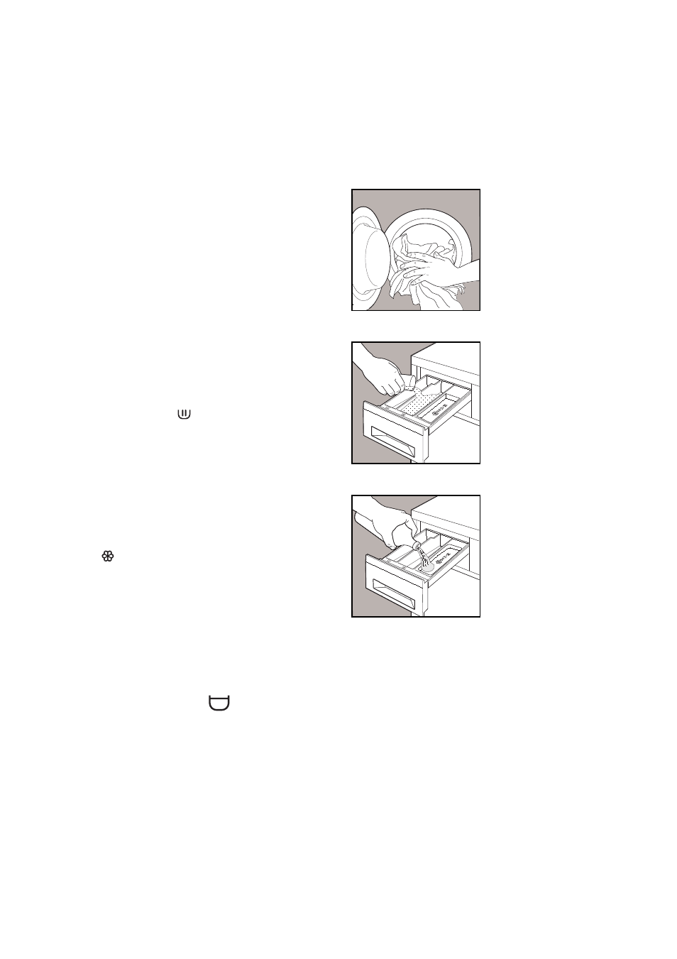 Load the laundry, Measure out the detergent, Add the fabric softener (if required) | Select the required option(s) | Tricity Bendix BIW 100 User Manual | Page 10 / 31