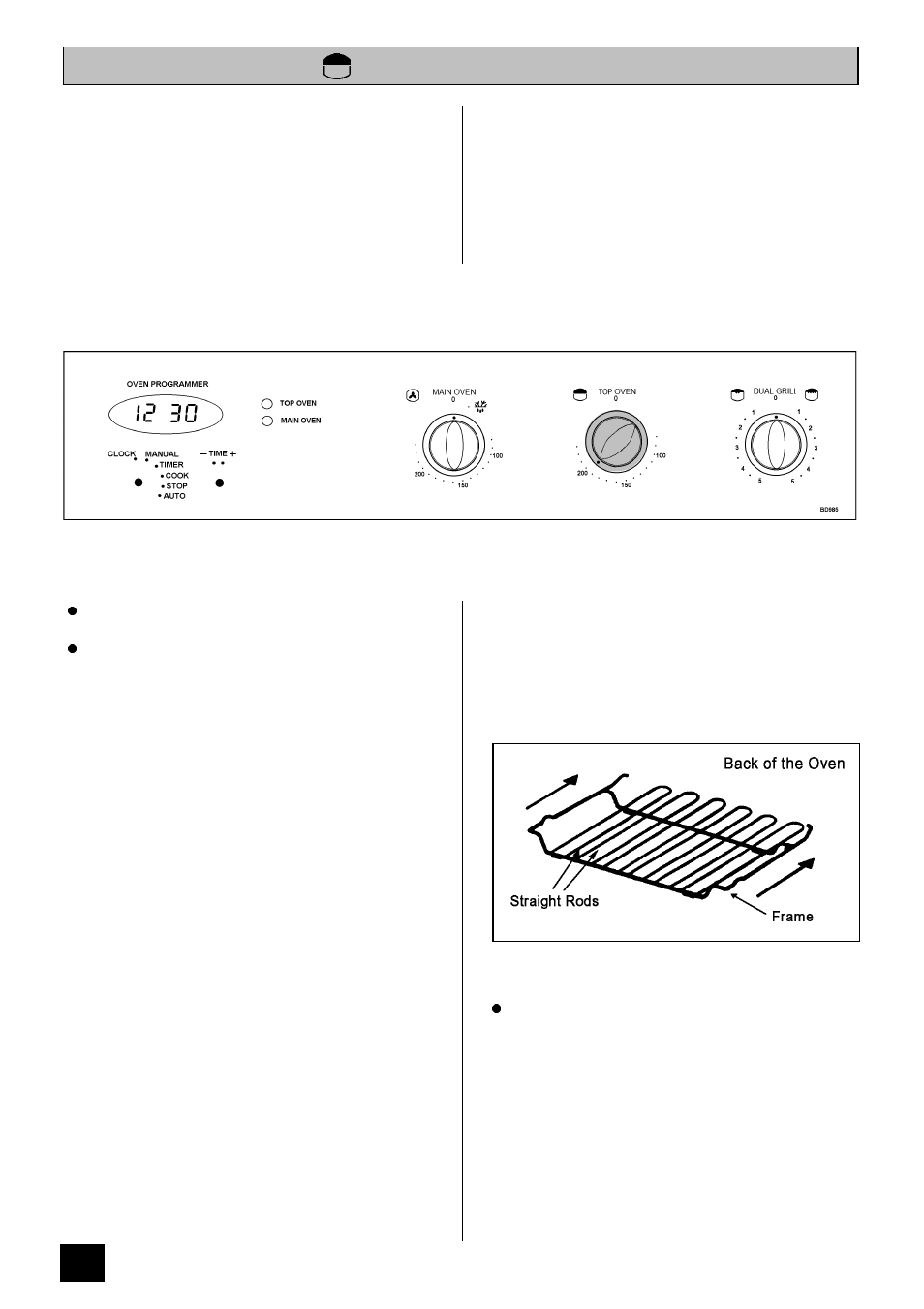 The top oven | Tricity Bendix BD 985 User Manual | Page 22 / 40