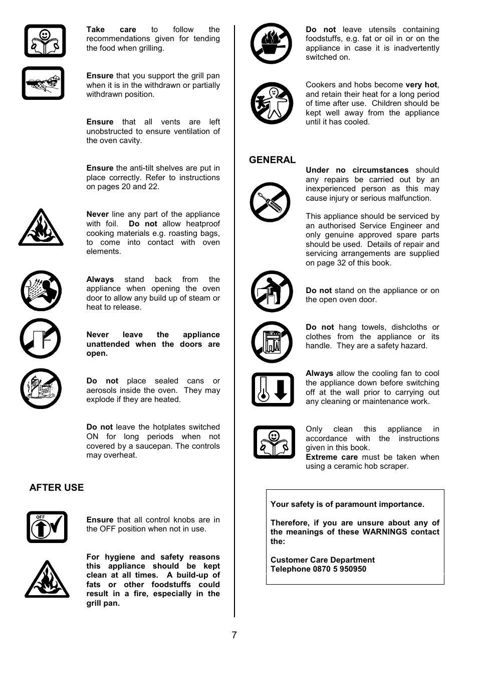 After use, General | Tricity Bendix CSE452 User Manual | Page 7 / 36