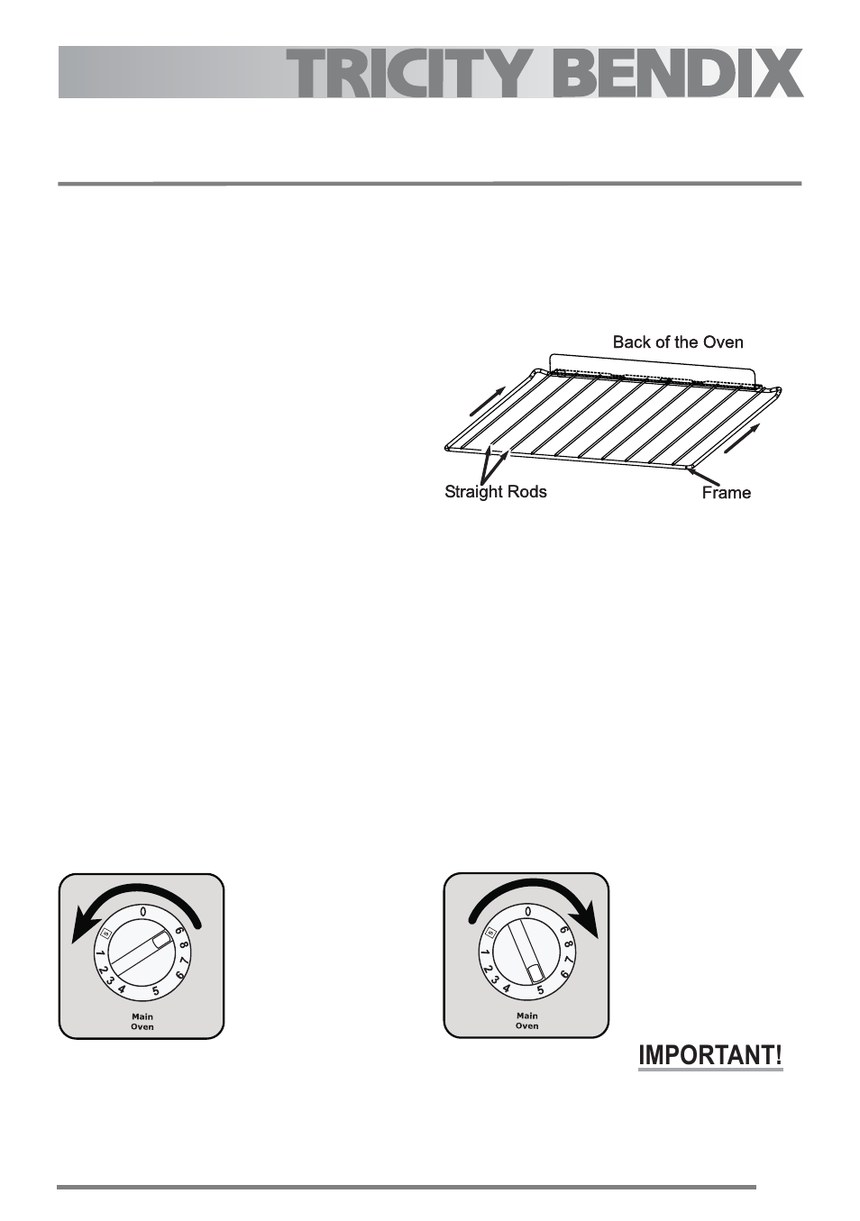 The main oven, Heat zones, Preheating | Using the main oven, Important | Tricity Bendix U30395 SG558/1 User Manual | Page 17 / 40