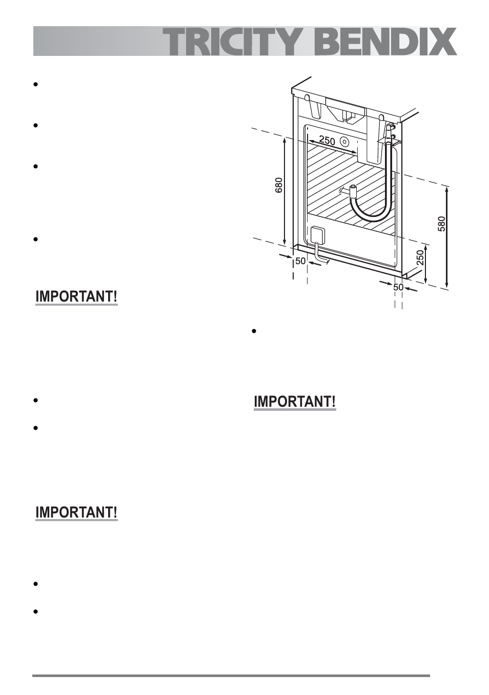 If a moulded plug is fitted, Connecting to gas supply, Fitting the stability chain | Important | Tricity Bendix U30395 SG558/1 User Manual | Page 35 / 40