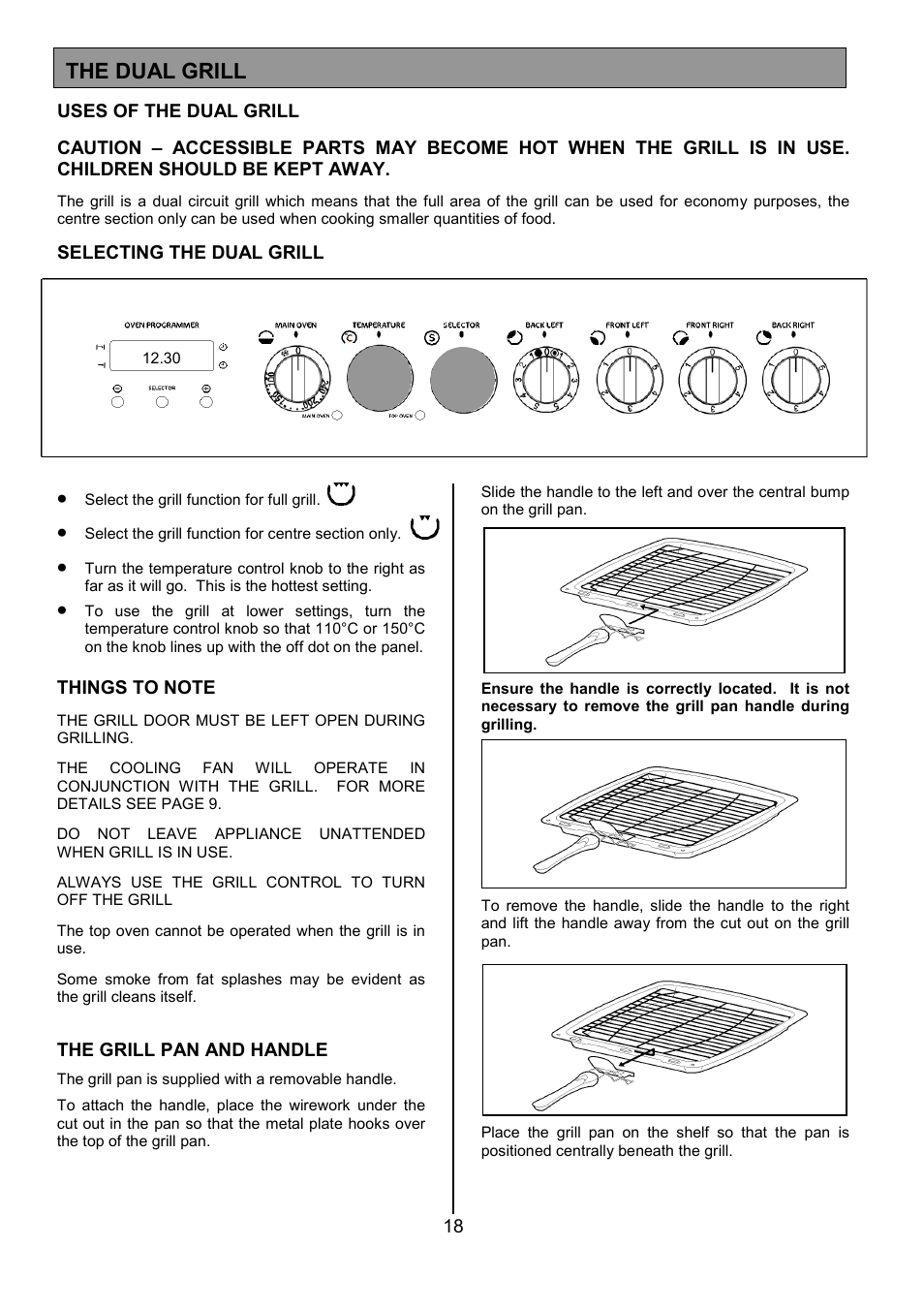 The dual grill | Tricity Bendix SE454 User Manual | Page 18 / 36