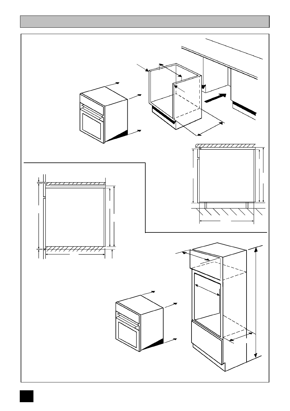 Recommended cabinet dimensions (in millimetres) | Tricity Bendix BS 611/BS 621 User Manual | Page 10 / 48