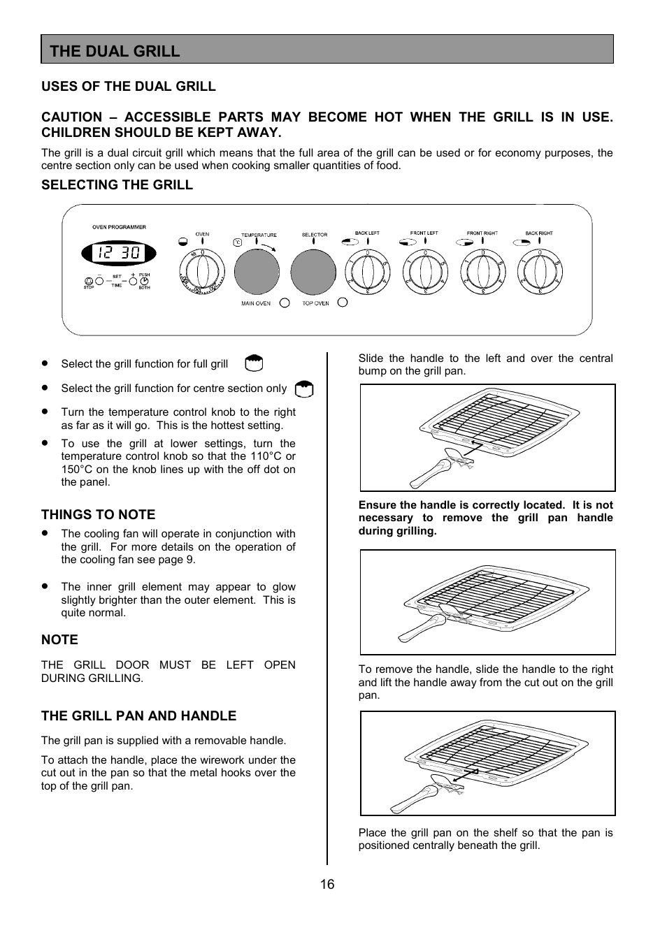 The dual grill | Tricity Bendix SIE514 User Manual | Page 16 / 32