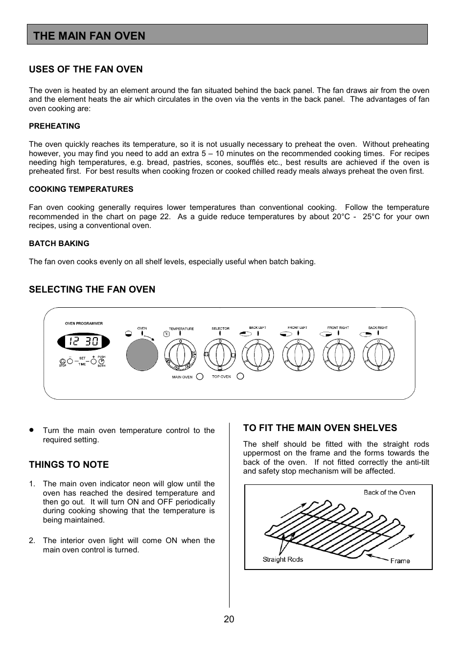The main fan oven | Tricity Bendix SIE514 User Manual | Page 20 / 32