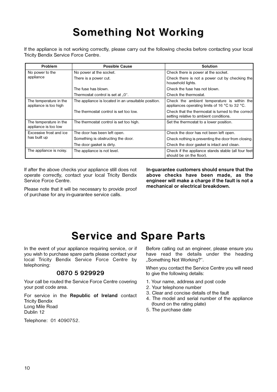 Some | Tricity Bendix TB 56 R User Manual | Page 10 / 20