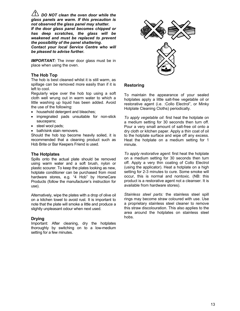 Tricity Bendix ESC 5061 W GB User Manual | Page 13 / 20