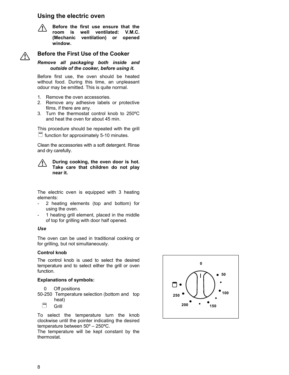 Using the electric oven | Tricity Bendix ESC 5061 W GB User Manual | Page 8 / 20