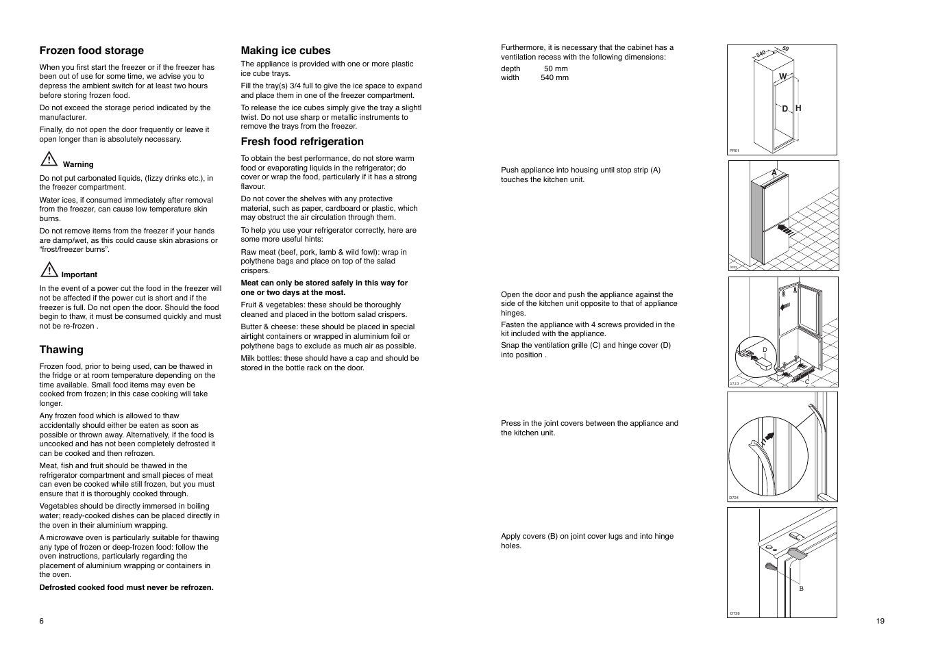 Tricity Bendix TBFF 73 User Manual | Page 19 / 24