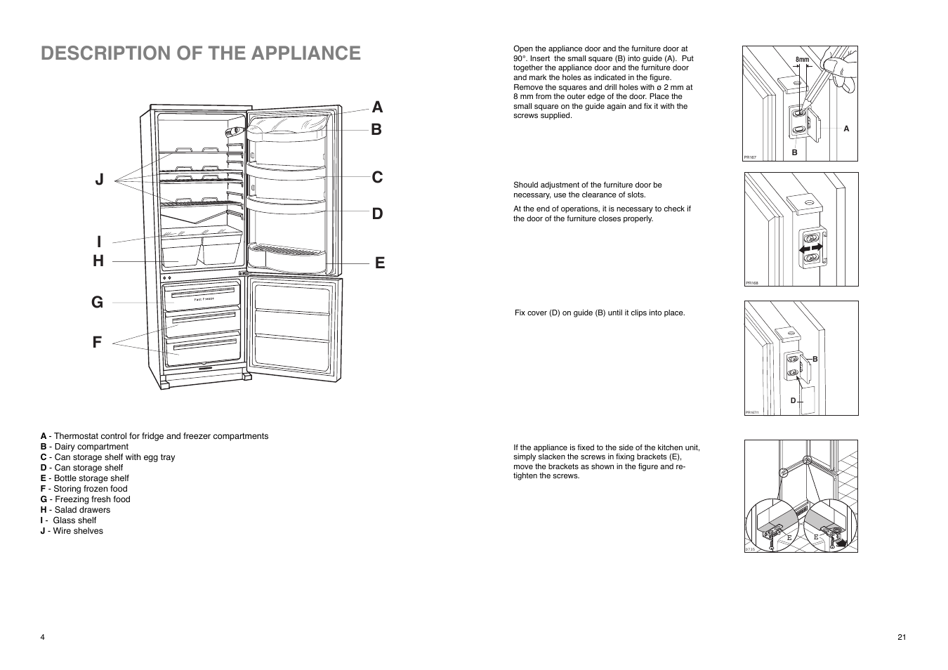 Description of the appliance | Tricity Bendix TBFF 73 User Manual | Page 4 / 24