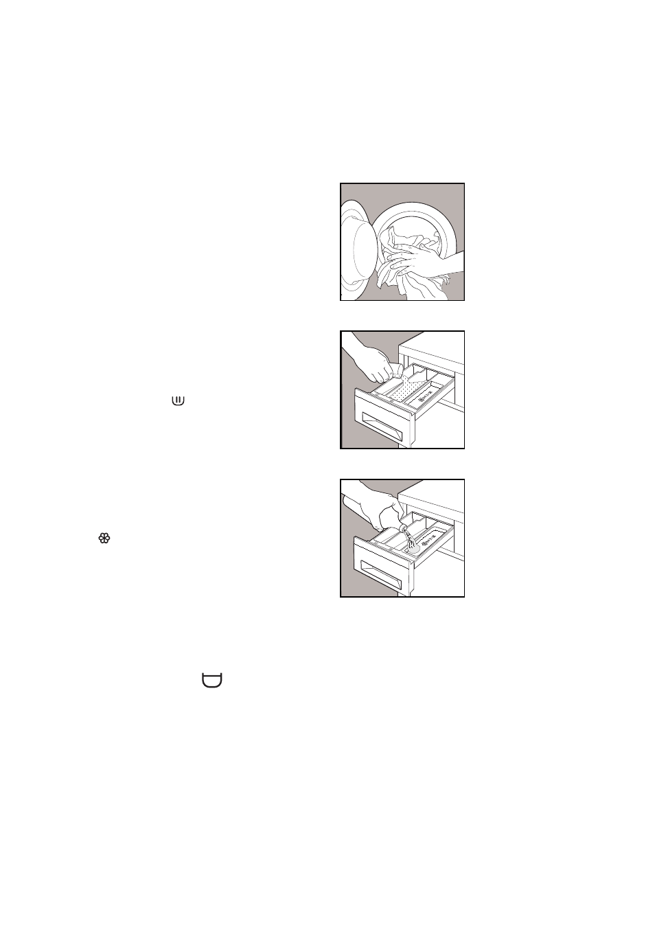 Load the laundry, Measure out the detergent, Add the fabric softener (if required) | Select the required option(s) | Tricity Bendix TB1000 W User Manual | Page 10 / 29