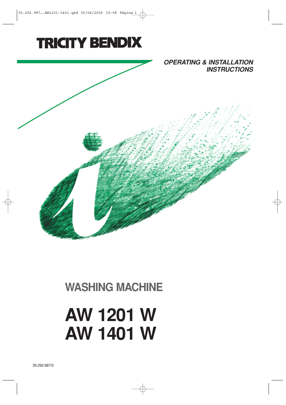 Tricity Bendix AW 1201 W User Manual | 28 pages