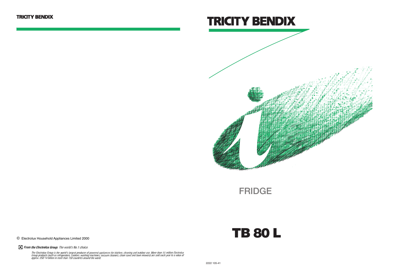 Tricity Bendix TB 80 L User Manual | 20 pages