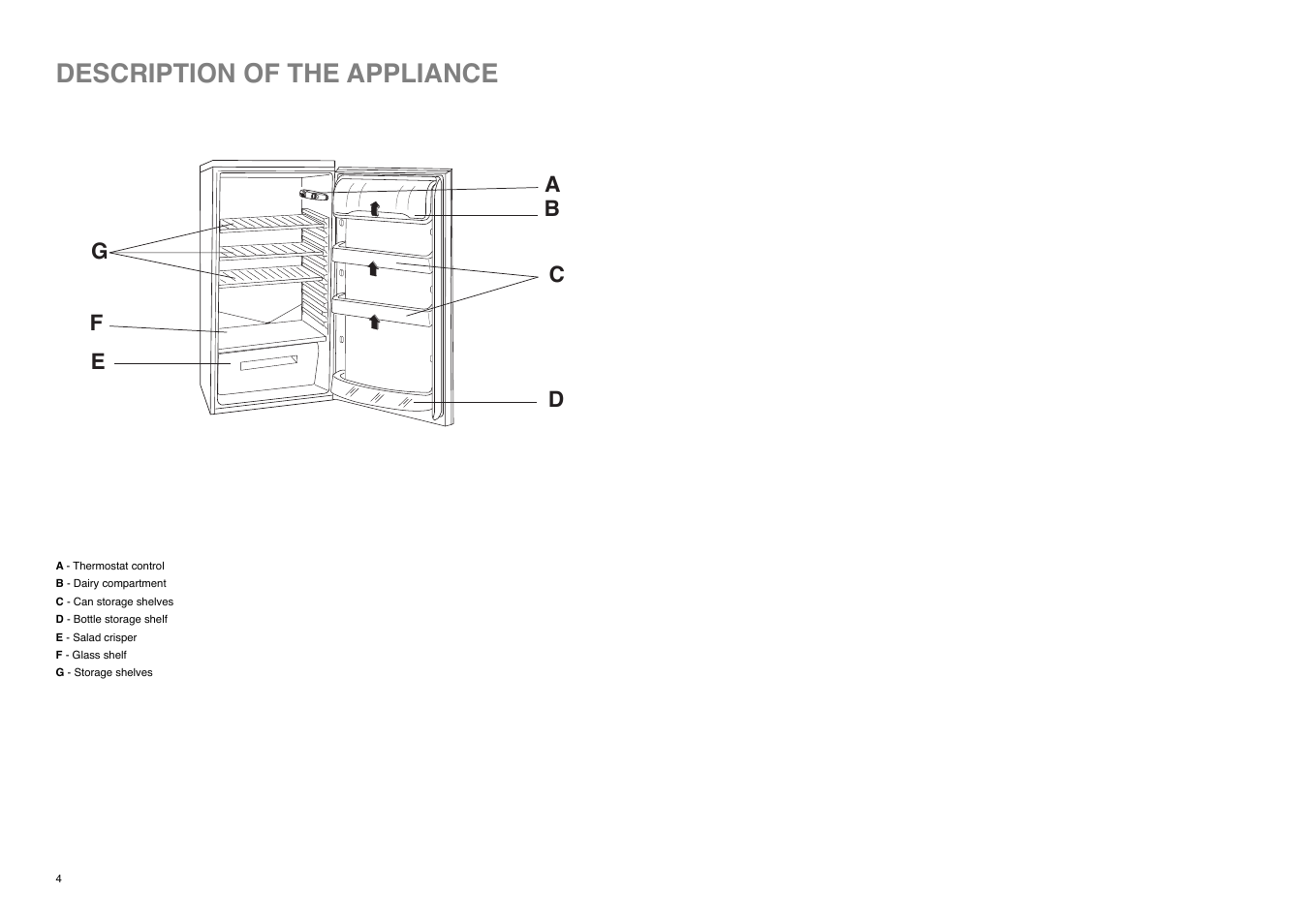 Description of the appliance | Tricity Bendix TB 80 L User Manual | Page 17 / 20