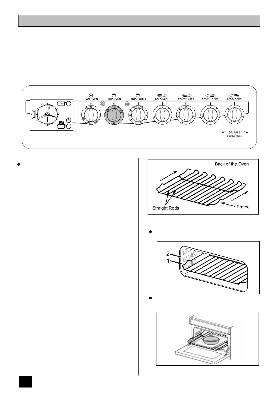 The top oven (csb4431 gourmet only) | Tricity Bendix CSB4431 User Manual | Page 18 / 36